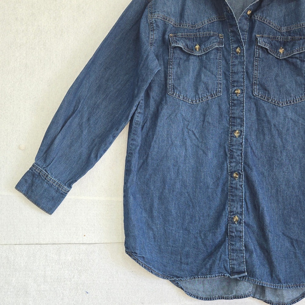 Sofia Jeans by Sofia Vergara Womens Denim Shirt Blue Cotton Button Up Small 4-6 - Picture 3 of 11